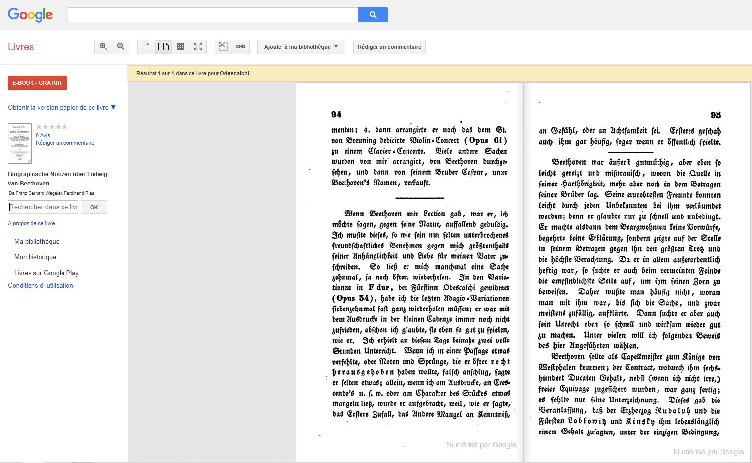 Screenshot of Biographische Notizen über Ludwig van Beethoven